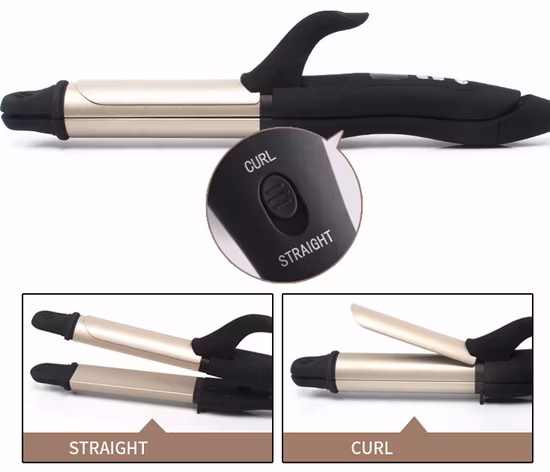 Hair Curler Ceramic, Hair Straightener Curler, Electric Hair Curler 2 in 1, Japan Hair Curler, PSE Ce RoHS Approval, Private Label Custom Logo Dual Voltage